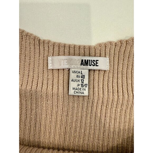 Amuse Society Amita Ribbed Knit Tank Top in Beige NWT - Size L - Picture 10 of 10